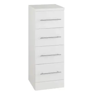 Four Drawer Unit Bathroom Unit - Gloss White - (Impact)