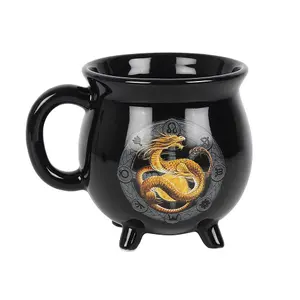 Anne Stokes Litha Cauldron Heat Changing Mug Black/Yellow (One Size)