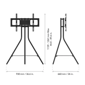 AVF Tiga Freestanding Metal TV Tripod, for TVs 32-65" - Black