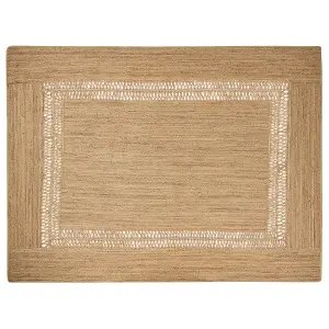 Jute Area Rug 300 x 400 cm Beige YENIKOY