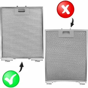 SPARES2GO Cooker Hood Grease Filter Extractor Vent Fan Metal Mesh (318 x 258mm, Pack of 2)