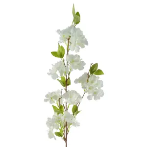 Pack of 6 x 100cm White Artificial Blossom Stem