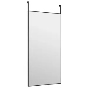 Berkfield Door Mirror Black 40x80 cm Glass and Aluminium