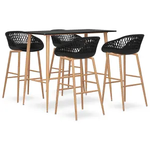 Berkfield 5 Piece Bar Set Black