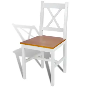 Berkfield Dining Chairs 2 pcs White Pinewood