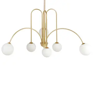 6 Lights Metal Chandelier Gold FORBES