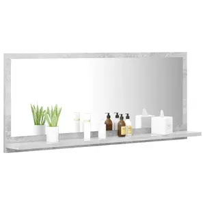 Dorlene Framed Wall Mounted Bathroom Mirror Concrete Grey / 90 cm