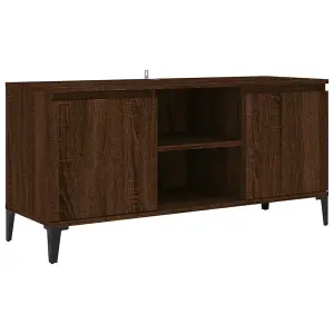 Berkfield TV Cabinet with Metal Legs Brown Oak 103.5x35x50 cm