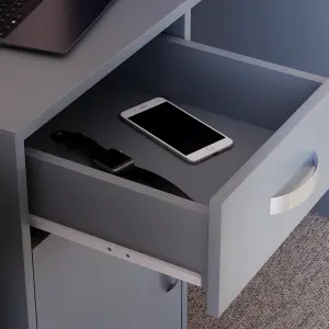 Vida Designs Hudson Grey Computer Desk With 1 Drawer and Door