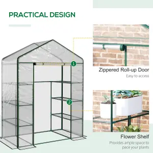 Outsunny Walk In Greenhouse Garden Clear PVC Frame Shelves Reinforced Plant Grow