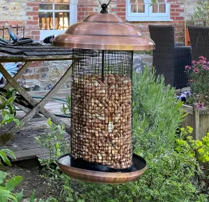 Copper Style Extra Large Hanging Seed & Nut Bird Feeders (Set of 2)