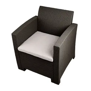 Marbella Rattan Effect Garden Armchair in Brown