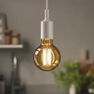 Diall G80 B22 8.5W 806lm 330° Amber Globe Warm white LED Filament Light bulb