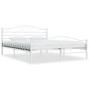 Berkfield Bed Frame White Metal 180x200 cm 6FT Super King