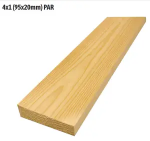 4x1 PAR Smooth All Round Timber  95mm x 20mm x 3600mm (4 Lengths In A Pack)