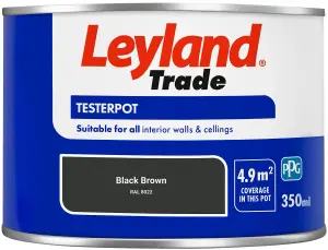 Leyland Trade Vinyl Matt Walls & Ceilings Emulsion Paint Black Brown (RAL 8022) 350ml Tester