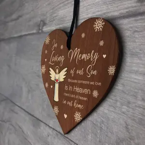 Red Ocean In Loving Memory of Son Memorial Bauble Ornaments Bereavement Remembrance Christmas Xmas Tree Decoration For Son