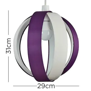 ValueLights J90 Purple Ceiling Pendant Shade and E27 GLS LED 10W Warm White 3000K Bulb