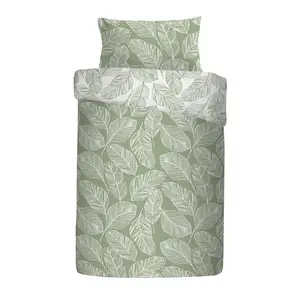 Matteo Polyester Floral Duvet Cover Set with Pillowcases Green / Single - 1 Standard Pillowcase