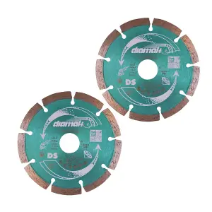 2x Makita D-61123 SEG Diamond Cutting Disc 115mm Blade Concrete Stone Cutter