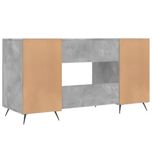 Berkfield Desk Concrete Grey 140x50x75 cm Engineered Wood