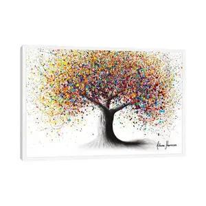 Rainbow Soul Tree by Ashvin Harrison - Print on Canvas White Framed / 45.72cm H x 66.04cm W x 3.81cm D