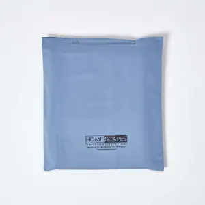 Homescapes Air Force Blue Deep Fitted Sheet Egyptian Cotton 1000 TC, Double