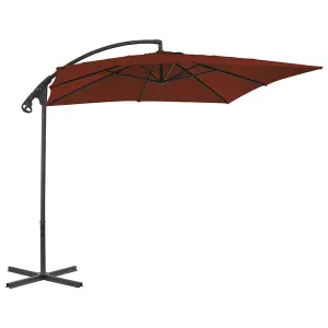 Berkfield Cantilever Umbrella with Steel Pole 250x250 cm Terracotta