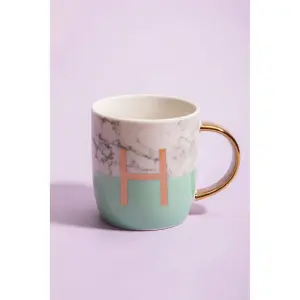 Maison by Premier Mimo Pastel Green H Letter Monogram Mug