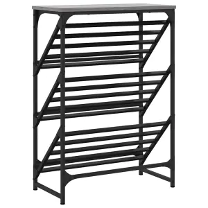 Shoe Rack Grey Sonoma 60x30x85 cm Engineered Wood