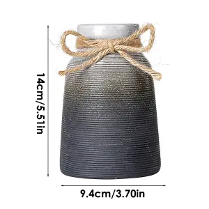 Gradual Grey Nordic Simple Hemp Rope Ceramic Flower Vase