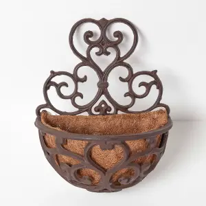 Homescapes Cast Iron Hayrack Wall Mounted Hanging Basket