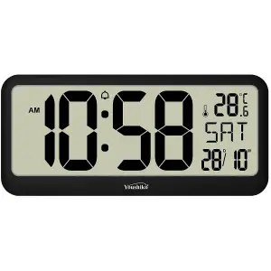 Youshiko Extra Large XL Jumbo Radio Controlled Digital Silent Wall Clock (Official UK Version) XXL Bold Time Digits