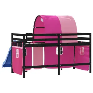 Berkfield Kids' Loft Bed with Tunnel without Mattress Pink 90x200 cm