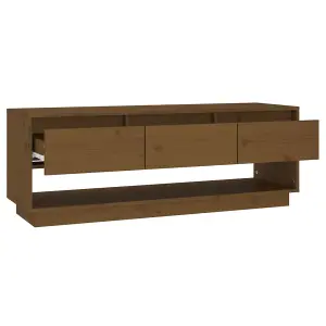 Berkfield TV Cabinet Honey Brown 110.5x34x40 cm Solid Wood Pine