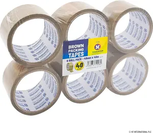 48mm X 132m Brown Packing Tape Parcel Packaging Stationary Buff Carton Sealer Pack Of 24 Tapes