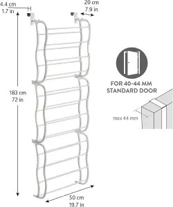 36 Pair Over the Door Hanging Shoe Rack Organizer Featuring 12 Tiers for Efficient Storage