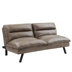 Air Leather Sofa Bed Padded Fabric 3 Seater Sofa Bed Function New, Grey