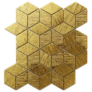 Glass mosaic on mesh for bathroom or kitchen 26.5cm x 30.5cm - Gold eagle