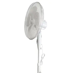 16" Pedestal Free Standing Cooling Fan Oscillating Tilting Head 3 Speed White