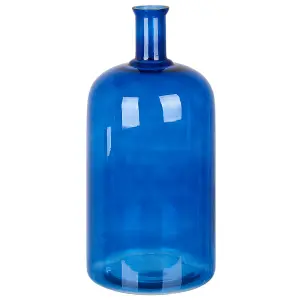 Beliani Modern Flower Vase KORMA Glass Blue