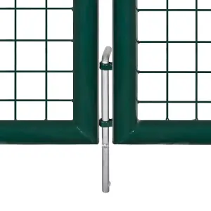 Berkfield Fence Gate Steel 306x175 cm Green