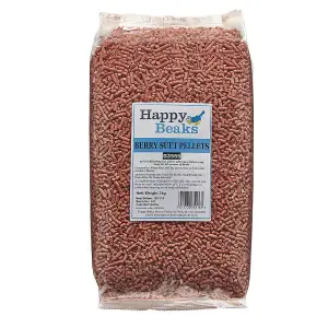 High Energy Premium Berry Suet Wild Garden Bird Food Pellets by Happy Beaks (25.5kg)