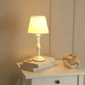 Darian Wood Table Lamp White / No