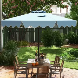 Costway 9 FT Patio Umbrella Outdoor Heavy-Duty 2-Tier Market Table Umbrella