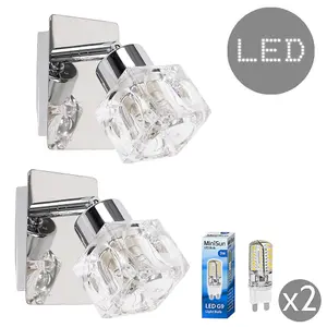 ValueLights Ritz Silver Indoor Wall Spotlight and G9 Capsule LED 2.6W Warm White 3000K Bulb