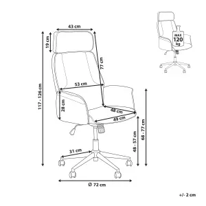 Beliani Minimalist Office Chair Grey PILOT