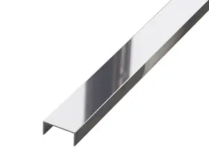 ILCOM decorative profile U 40mm x 2440mm x 0.6mm Silver Polished Stainless Steel