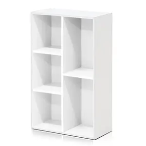 Kaidence 5-Cube Reversible Open Shelf Bookcase White