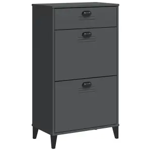 Berkfield Shoe Cabinet VIKEN Anthracite Grey Engineered Wood